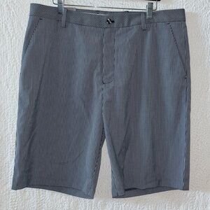 Ashworth Golf Mini Check Print Classic Straight Fit Shorts